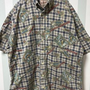 90s Woolrich ウールリッチ 総柄 ボタンダウンシャツ