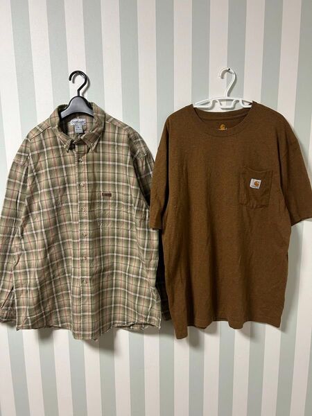 carhartt カーハート Tシャツ チェックシャツ ボタンダウン 2枚セット