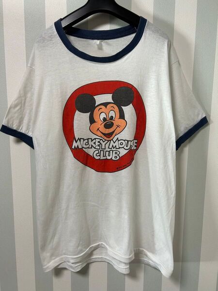 超激レア 70s 80s Disney ミッキーマウス リンガーTシャツ