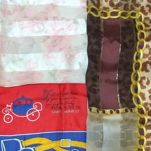 【GOLD・馬車・花柄】日焼け対策★スカーフ3種混合セット・インスタ映え・ラメ糸・レオパード・画像差し色ニュアンス・高級♪三つ巴