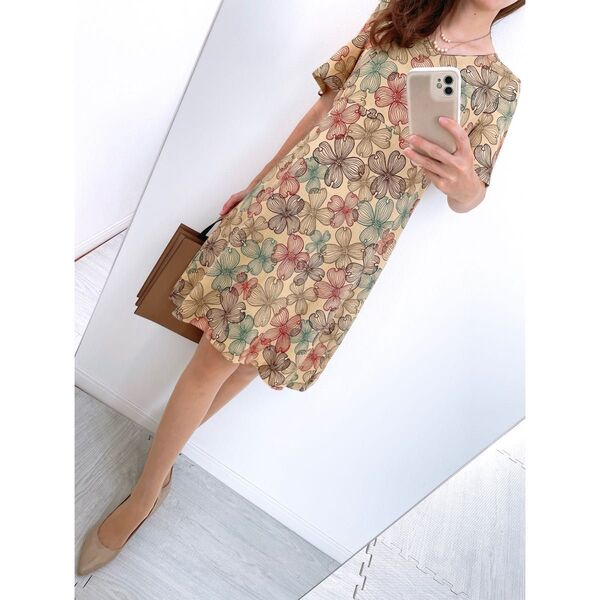 【美品】定価30,000 ホコモモラ サイズ40(S)薄手ウールワンピース
