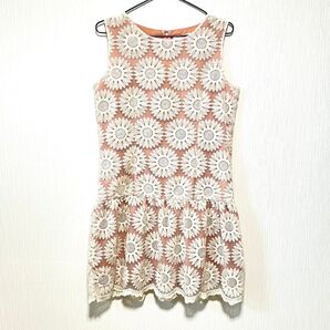 【未使用品】イマージュ・花柄レースワンピース ピンクベージュ