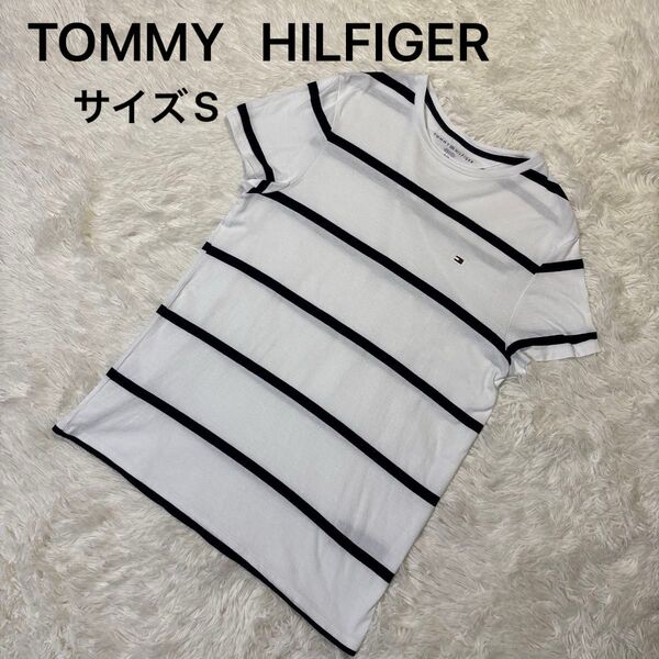 トミーフィルフィガー TOMMY HILFIGERボーダーTシャツ カットソー トップス 半袖 サイズS