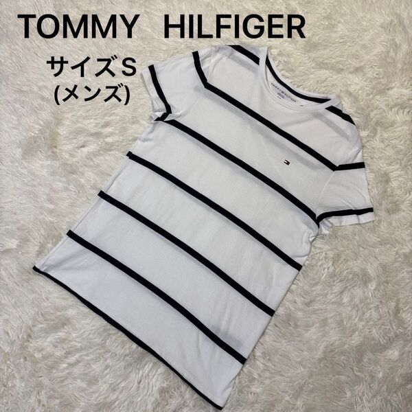 トミー フィルフィガー TOMMY HILFIGERボーダーTシャツ カットソー トップス 半袖 サイズS メンズ 男性