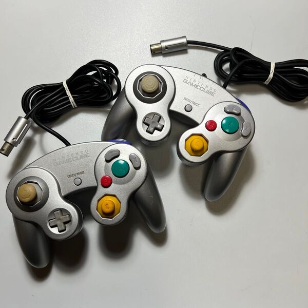 任天堂 ニンテンドー Nintendo ゲームキューブ DOL-003 コントローラー 2個セット シルバー 動作品