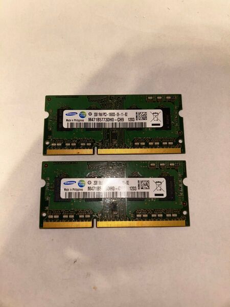 SAMSUNG DDR3 2GB x 2 ノートパソコン用 ノートPCメモリー pc3-10600s 2枚組 4GB