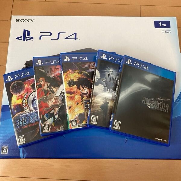 【PS4】PlayStation4 ジェット・ブラック 1TB CUH-2000BB01 ※ソフト5本付 プレステ4