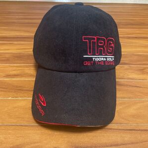 TIGORA GOLF キャップ 帽子 黒×赤
