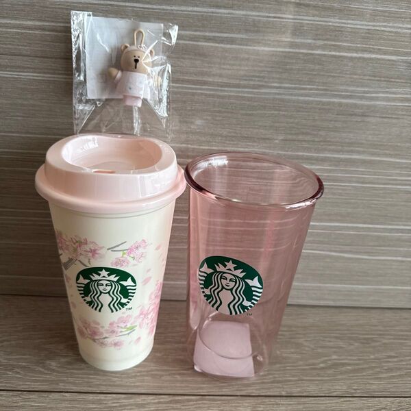 2025/ダブルウォールグラス、リユーザブルカップ、くま/Starbucks 桜 STARBUCKS スタバ スターバックス