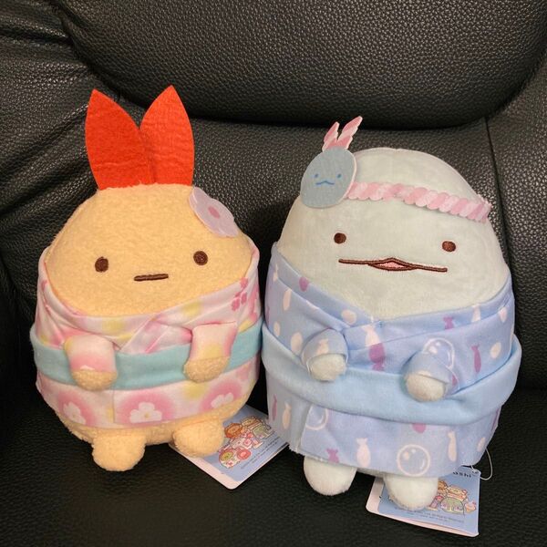 すみっコぐらし とかげ ぬいぐるみ えびふらいのしっぽ プライズ品 タグあり 縁日 浴衣 エビフライ トカゲ はちまき お面