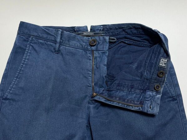 INCOTEX インコテックス SLACKS スラックス ブルーコットンパンツ 2930/446 ビームス取扱い 送料込