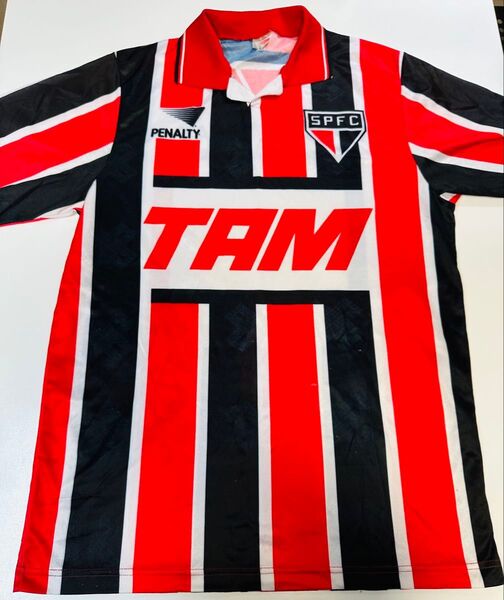 ペナルティサンパウロ1993 1995アウェイ ユニフォームサッカー襟付き(L)