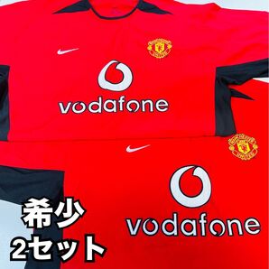 【希少】2着セット!マンチェスター・ユナイテッドFC ホームユニフォームNIKE