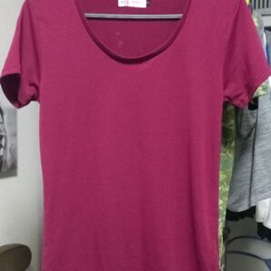 レディース 半袖Tシャツ 無地 レッド系 無地T