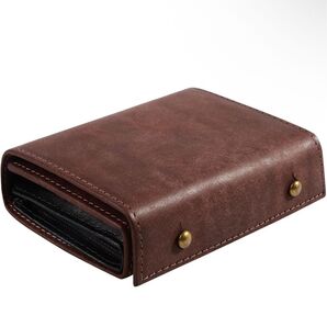 【未使用】プエブロレザー 二つ折り財布 折り財布 ボックス型 ブラウン