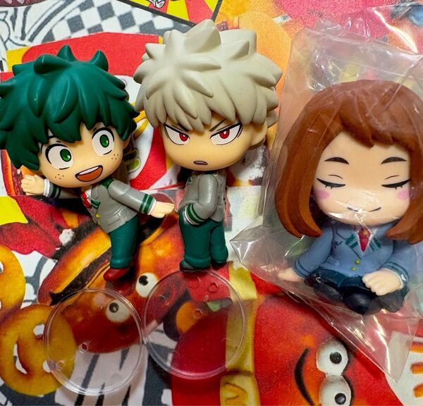 ヒロアカ こっちむいてFig. ガチャ緑谷出久 爆豪勝己 お茶子 フィギュア★