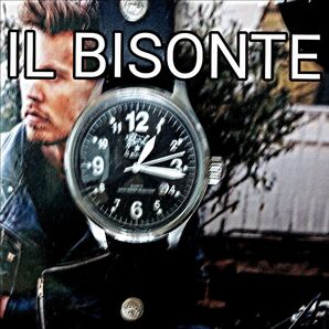 IL BISONTE 手巻き腕時計 牛革(ステアハイドのイタリアンレザー)イルビゾンテ腕時計 激レア希少品 高級品 稼働品