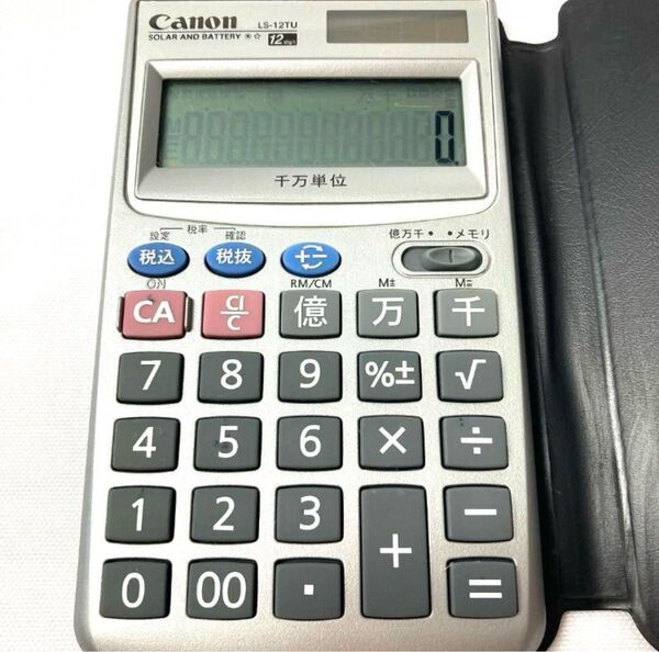 Canon LS-12TU 電卓 ソーラー バッテリー 軽量 手帳タイプ 12桁