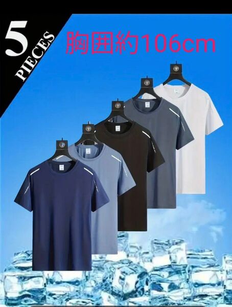 吸汗 Tシャツ 速乾性 通気性 伸縮性 カジュアルスポーツシャツ 5枚セット 半袖 ジム トレーニング 等