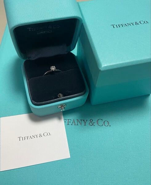 美品 ティファニー トゥルー ダイヤリング 0.21ct 7.5号くらい 鑑定書 カード有