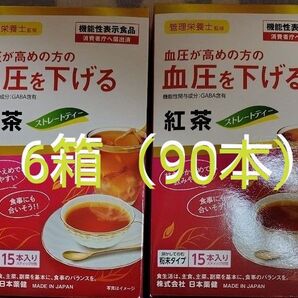 日本薬健康 血圧が高めの方の血圧を下げる紅茶 ストレートティー(粉末タイプ) 15本入り×6箱(90本)