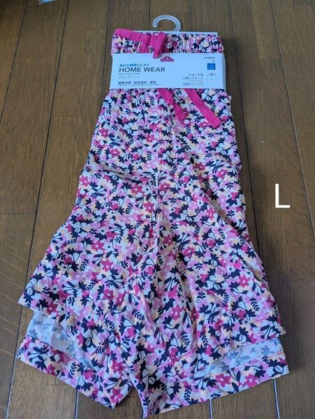 イオン ショートパンツ Lサイズ レディース ルームウェア 部屋着にも クーポン 花柄 接触冷感 両脇ポケット付