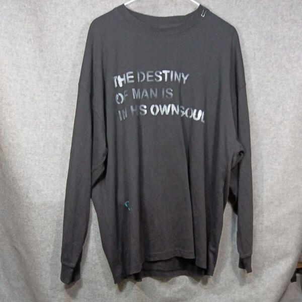 長袖Tシャツ プリント 英字ロゴ ブラック
