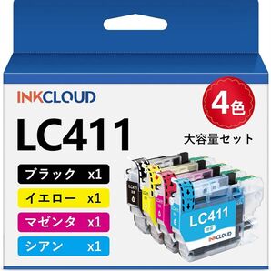 LC411 インク ブラザー 用 LC411-4PK 互換インク 番号区別不要 LC411 LC411BK 大容量タイプ