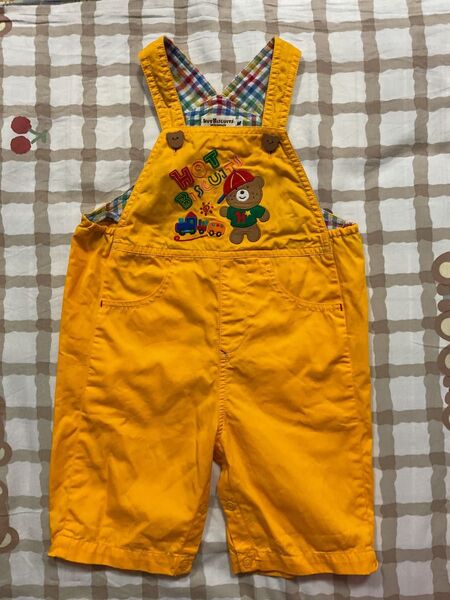 ミキハウス ホットビスケッツ オーバーオール サロペット 80~90サイズ 美品 キッズ 子供服 ワッペン