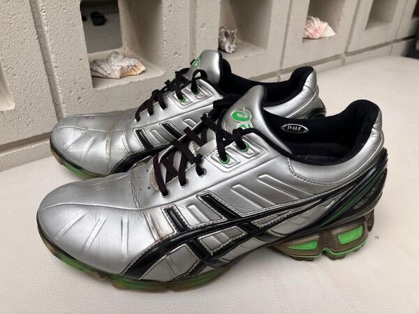 アシックス/asics ゴルフシューズ ゲルエース プロ 27cm シルバー×ブラック×グリーン