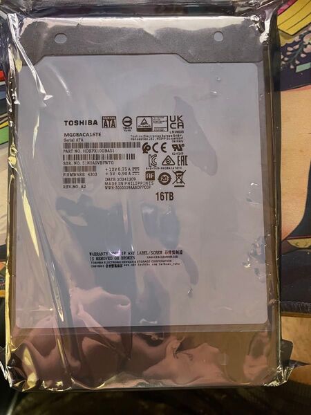 新品 HDD SATA 16TB 東芝TOSHIBA製 MG08ACA16TE
