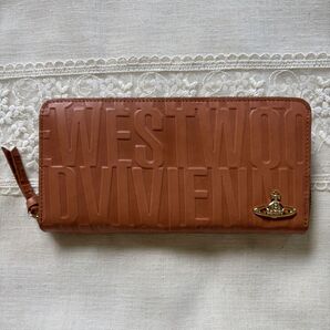 Vivienne Westwood 長財布 ブラウン オーブ レザー ラウンド
