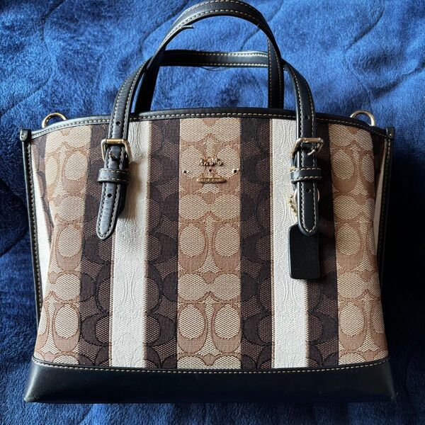 【訳あり】COACH シグネチャー柄 2WAY ショルダーバッグ ハンドバッグ斜めがけ