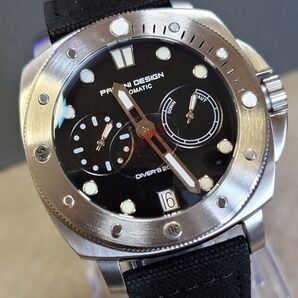 (未使用)パガーニデザインPD-1767自動巻き腕時計 パワーリザーブ パネライオマージュ サファイア