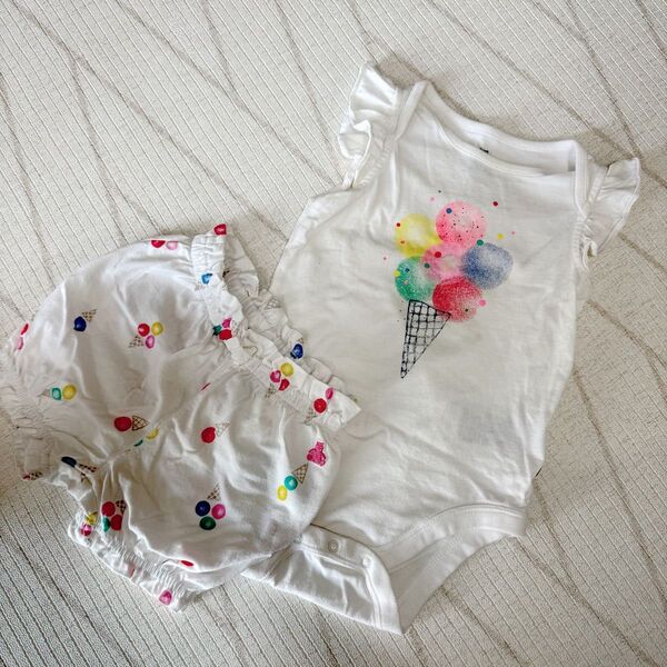 baby GAP ベビーギャップ アイス柄 フリル ロンパース セットアップ