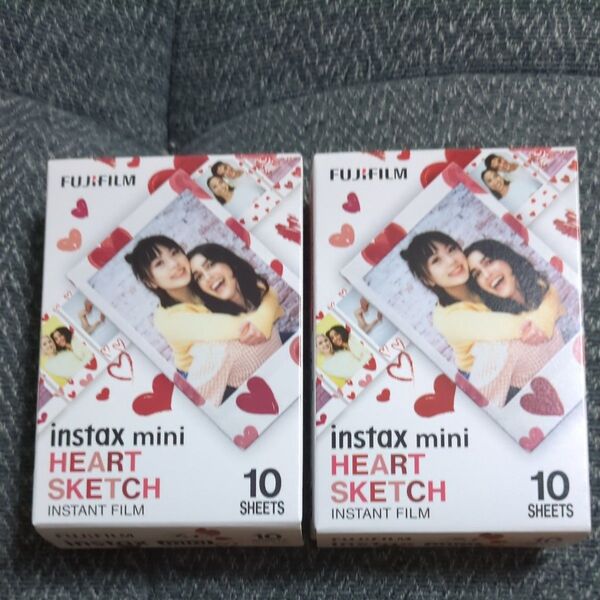 FUJIFILM instax mini HEART SKETCH 10枚入2箱 富士フイルム チェキフィルム