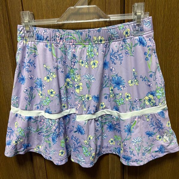 ルコック テニス スコート Mサイズ パープル花柄 QTWP JE02