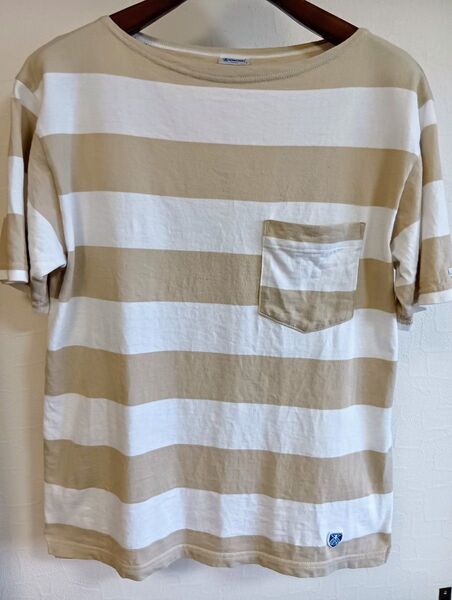 ORCIVAL ボーダーTシャツ ベージュ×ホワイト サイズ3