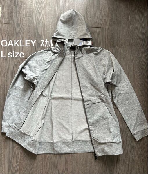 新品 OAKLEY オークリー スカル ゴルフパーカー UPF50 吸汗速乾 グレーL