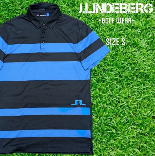 J.LINDEBERG ジェイリンドバーグ 半袖 ポロシャツ ゴルフウェア S 半袖ポロシャツ ポロシャツ ブラック ブルー