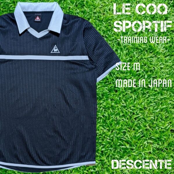 日本製 le coq sportif ルコック 半袖 ゲームシャツ M ブラック 半袖 ポロシャツ