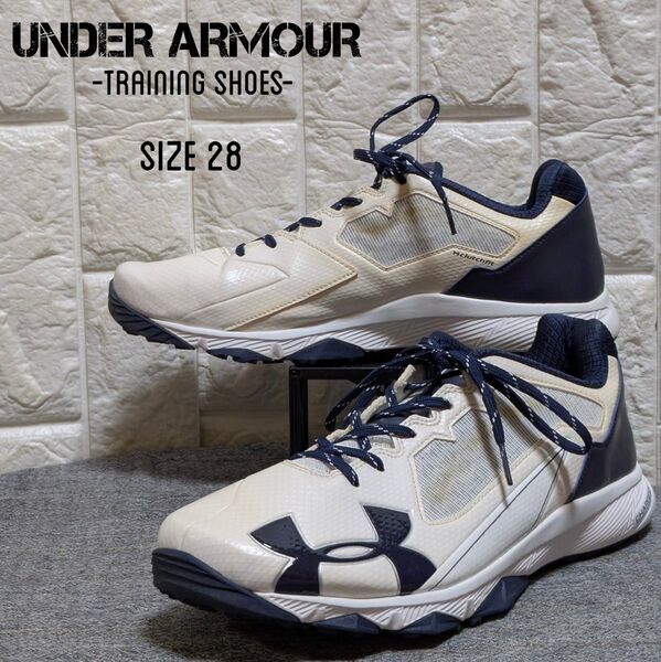 UNDER ARMOUR アンダーアーマー 野球 トレーニングシューズ 28 白 ホワイト べースボールシューズ
