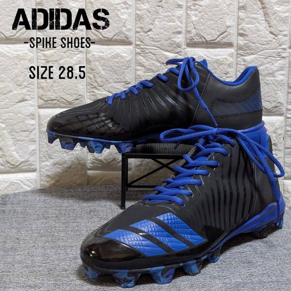 adidas アディダス ICON MD 野球スパイク 野球シューズ 28.5 ブラック ブルー系 黒 べースボールシュ