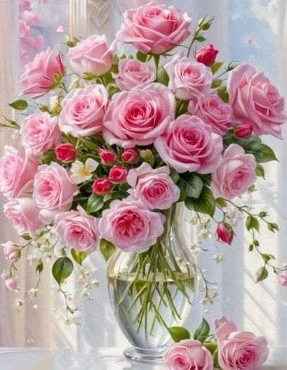新品ダイヤモンドアート30×40薔薇の花 バラの花束 ローズ 作成キット【no275】
