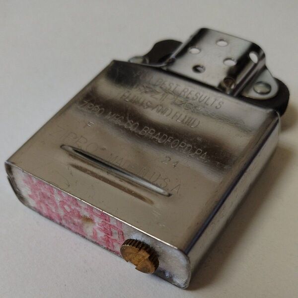 ZIPPO INSIDE UNIT 純正インサイドユニット 中身 ジッポライター 交換用パーツ 部品 シルバーインナー 銀色タンク