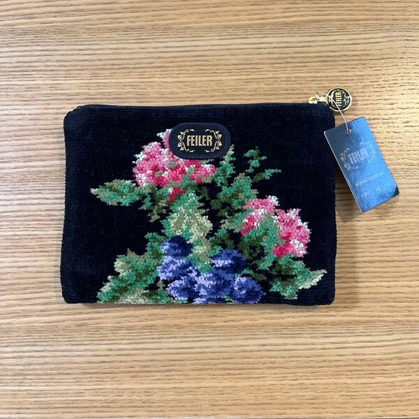 FEILER フェイラー ポーチ シュニール織 花柄※12cm×17cm×1cm