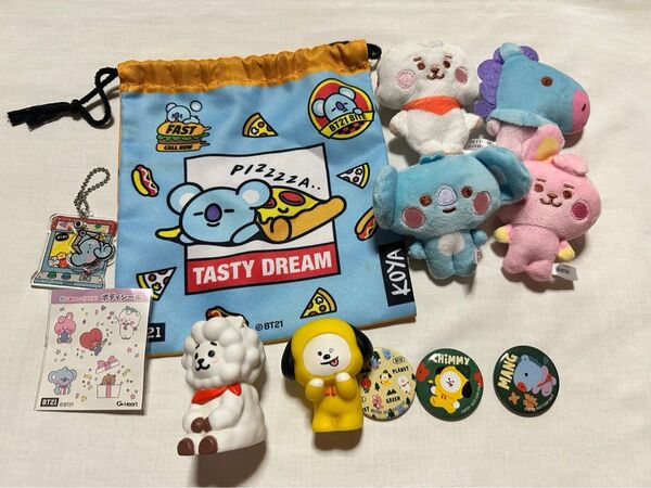 BT21 グッズ まとめ売り 12点 巾着 ソフビ 缶バッジ マスコット