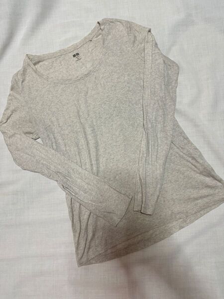UNIQLO ユニクロ コットンストレッチクルーネック長袖Tシャツ M