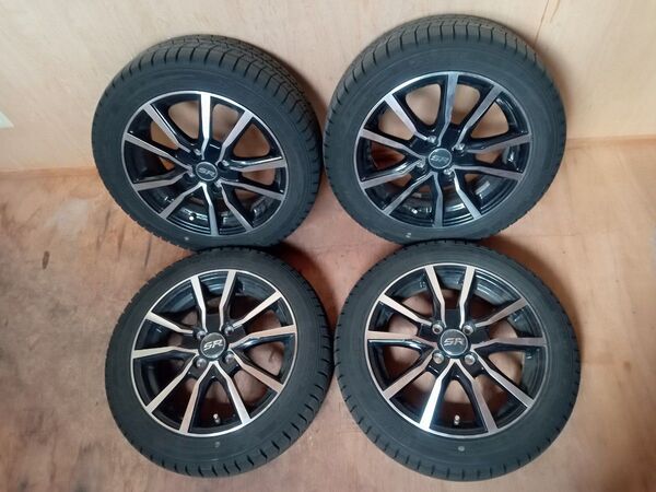 三菱 アイ スタッドレスタイヤ アルミホイール 4本セット F:145/65R15 R:175/55R15 ダンロップ WM03