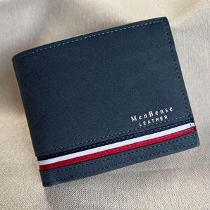 【新品】メンズ財布 メンズウォレット 二つ折り財布 ネイビー